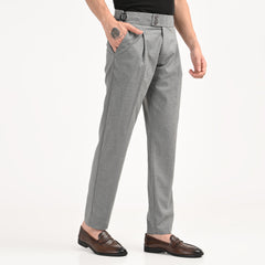 Pleated High-Waist Formal Trousers