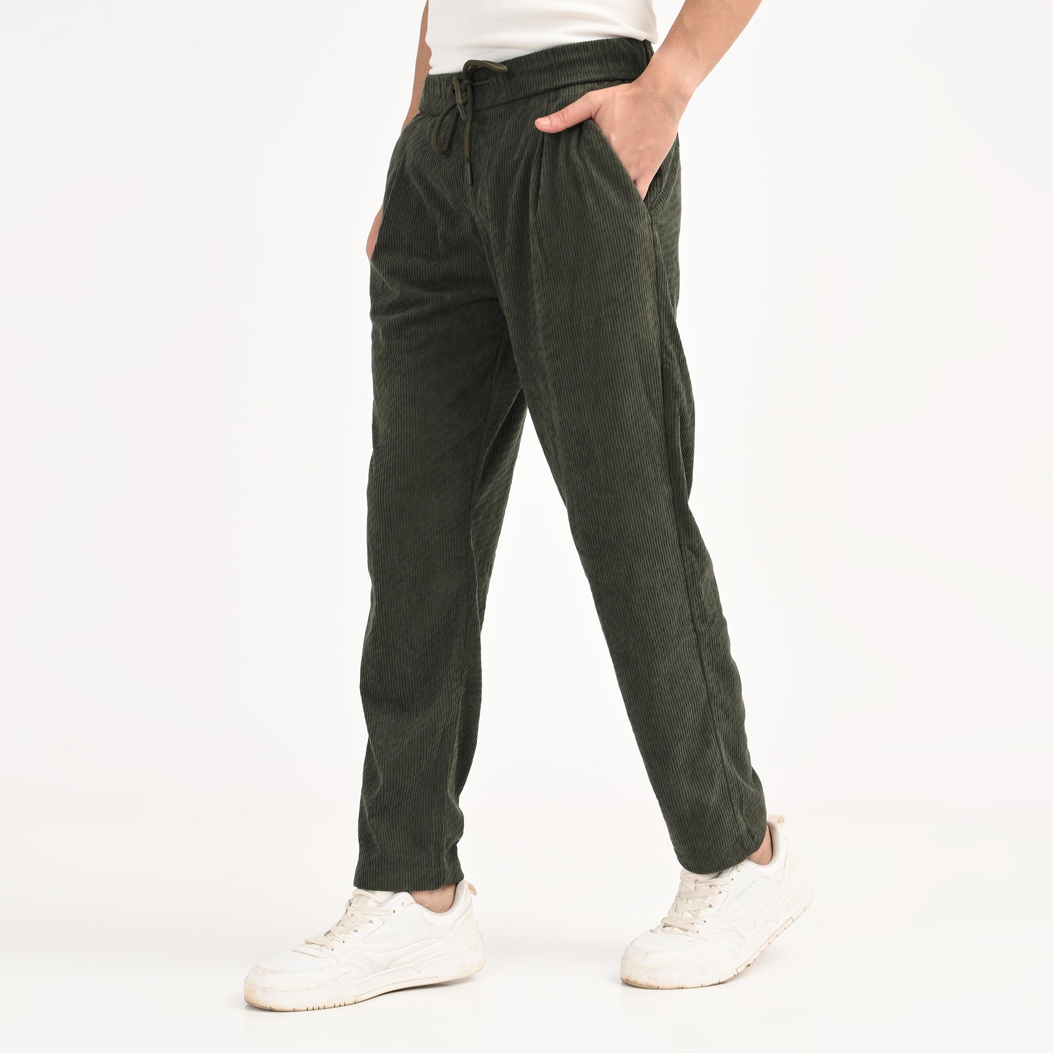 Corduroy Drawstring Casual Trousers - Snipes