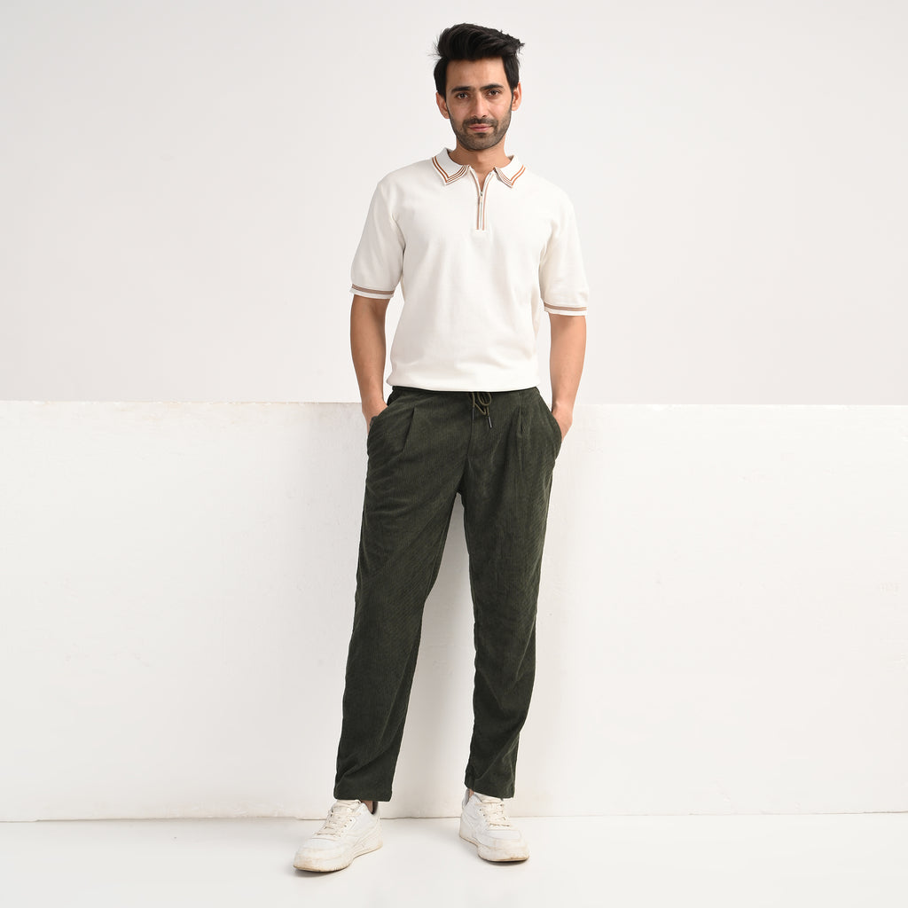 Corduroy Drawstring Casual Trousers - Snipes