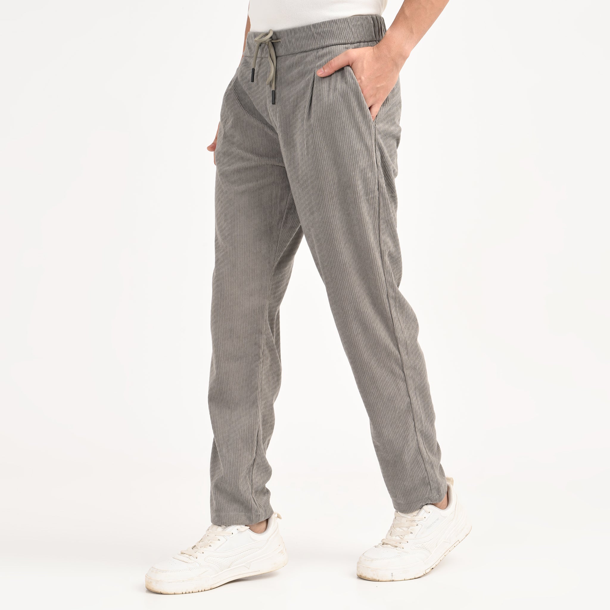Corduroy Drawstring Casual Trousers - Snipes