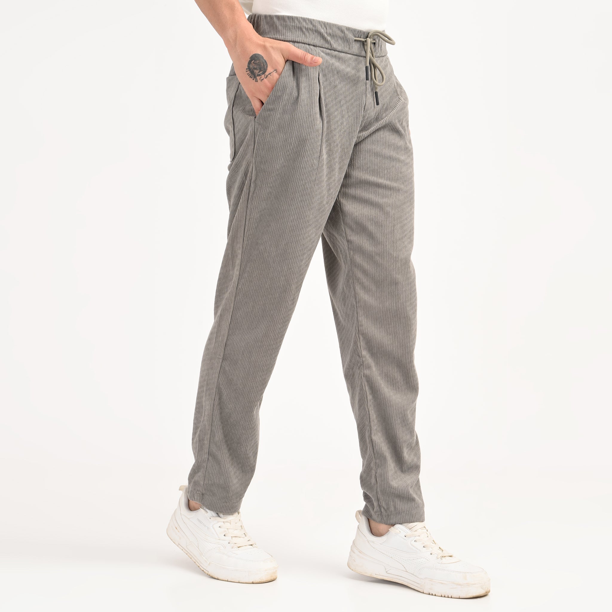 Corduroy Drawstring Casual Trousers - Snipes