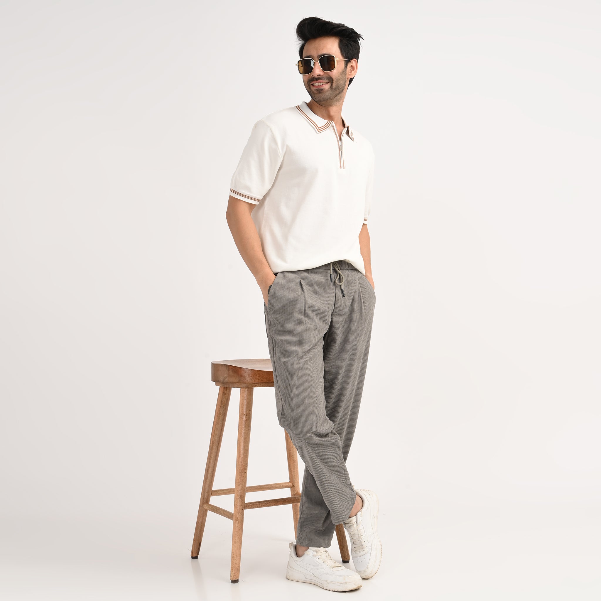 Corduroy Drawstring Casual Trousers - Snipes