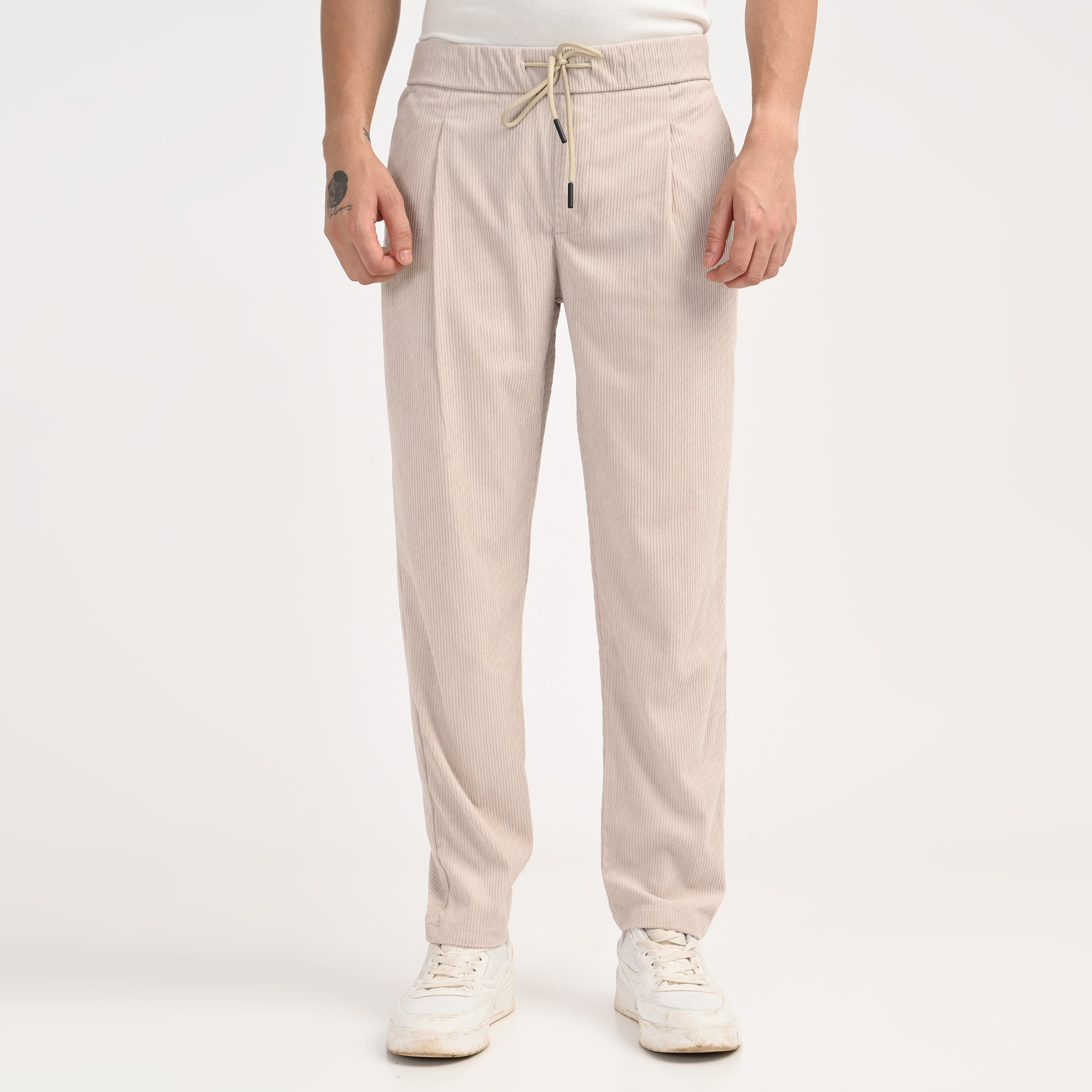 Corduroy Drawstring Casual Trousers - Snipes