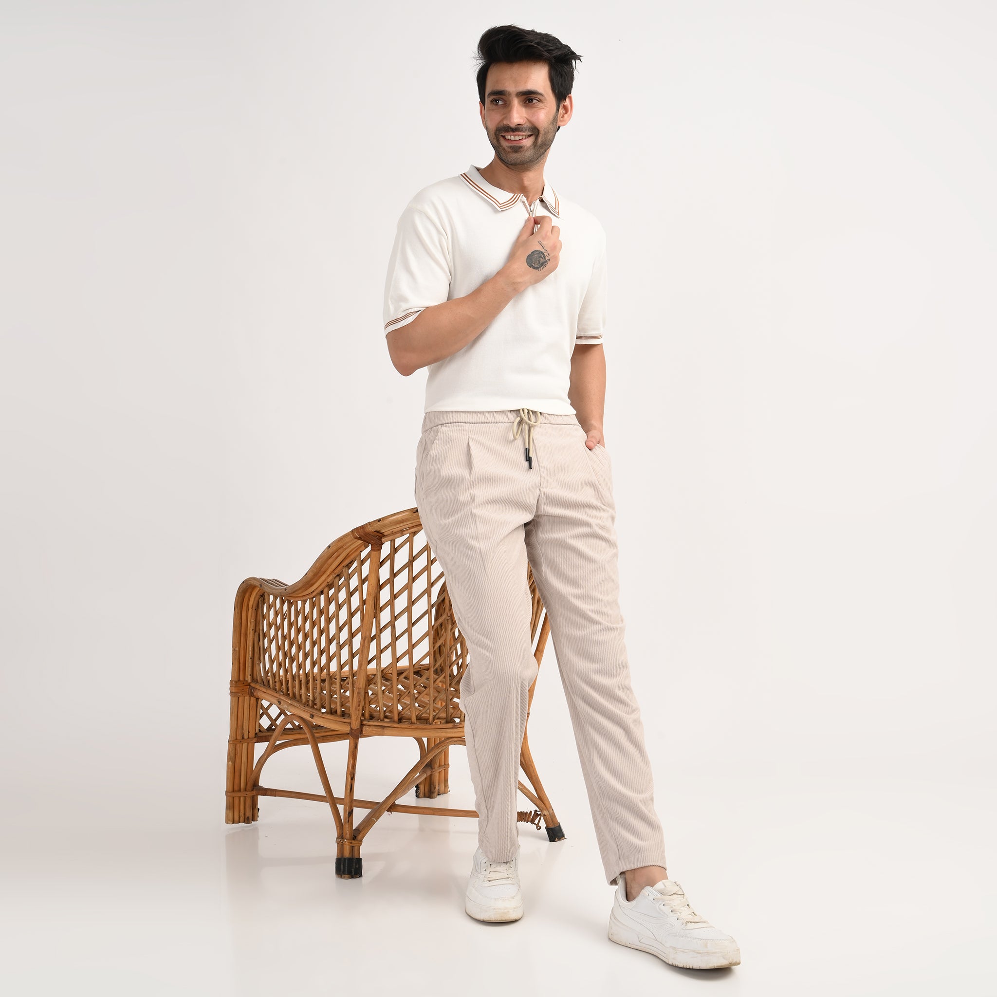 Corduroy Drawstring Casual Trousers - Snipes