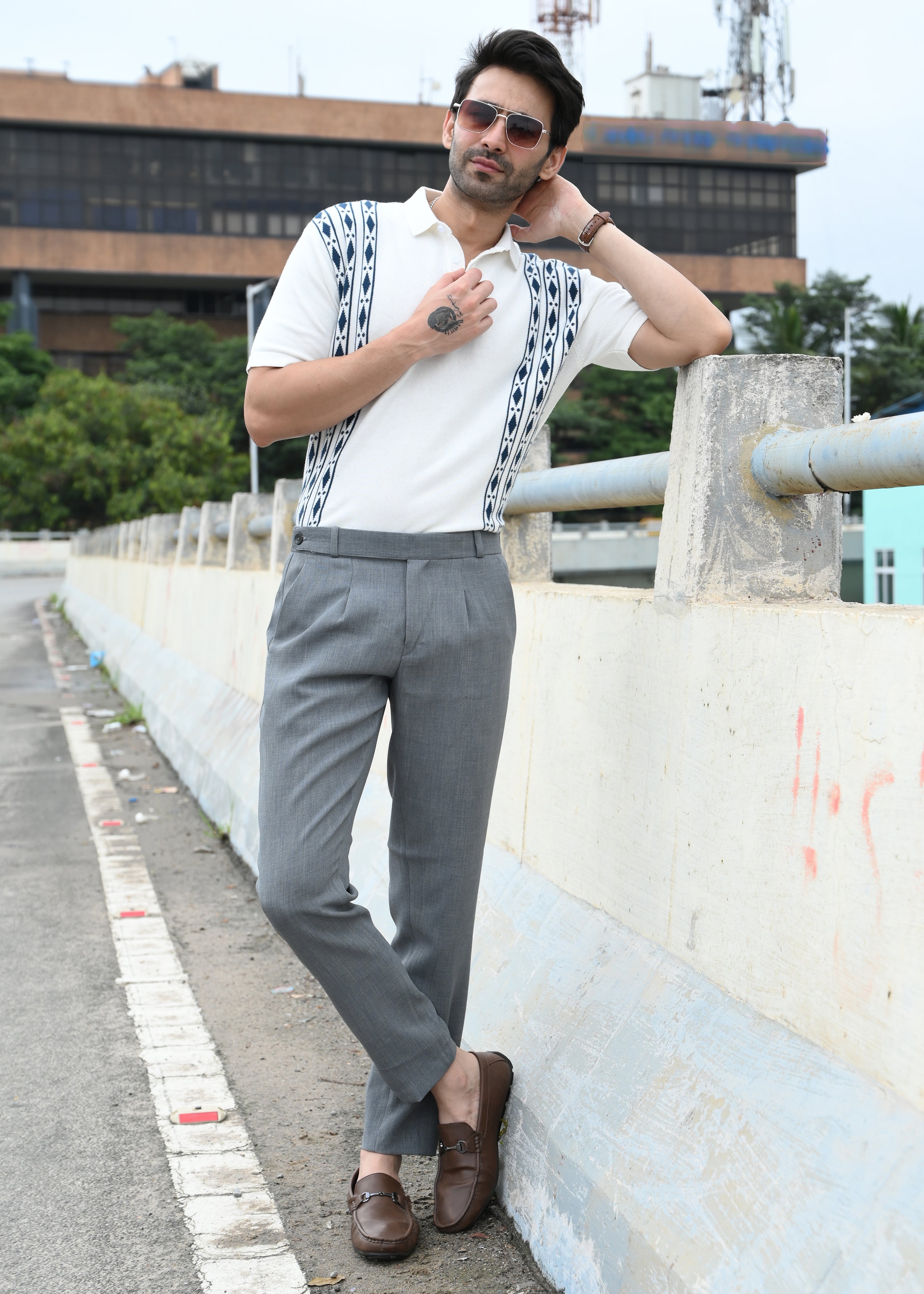 Geometric Stripe T-Shirt - White - Snipes