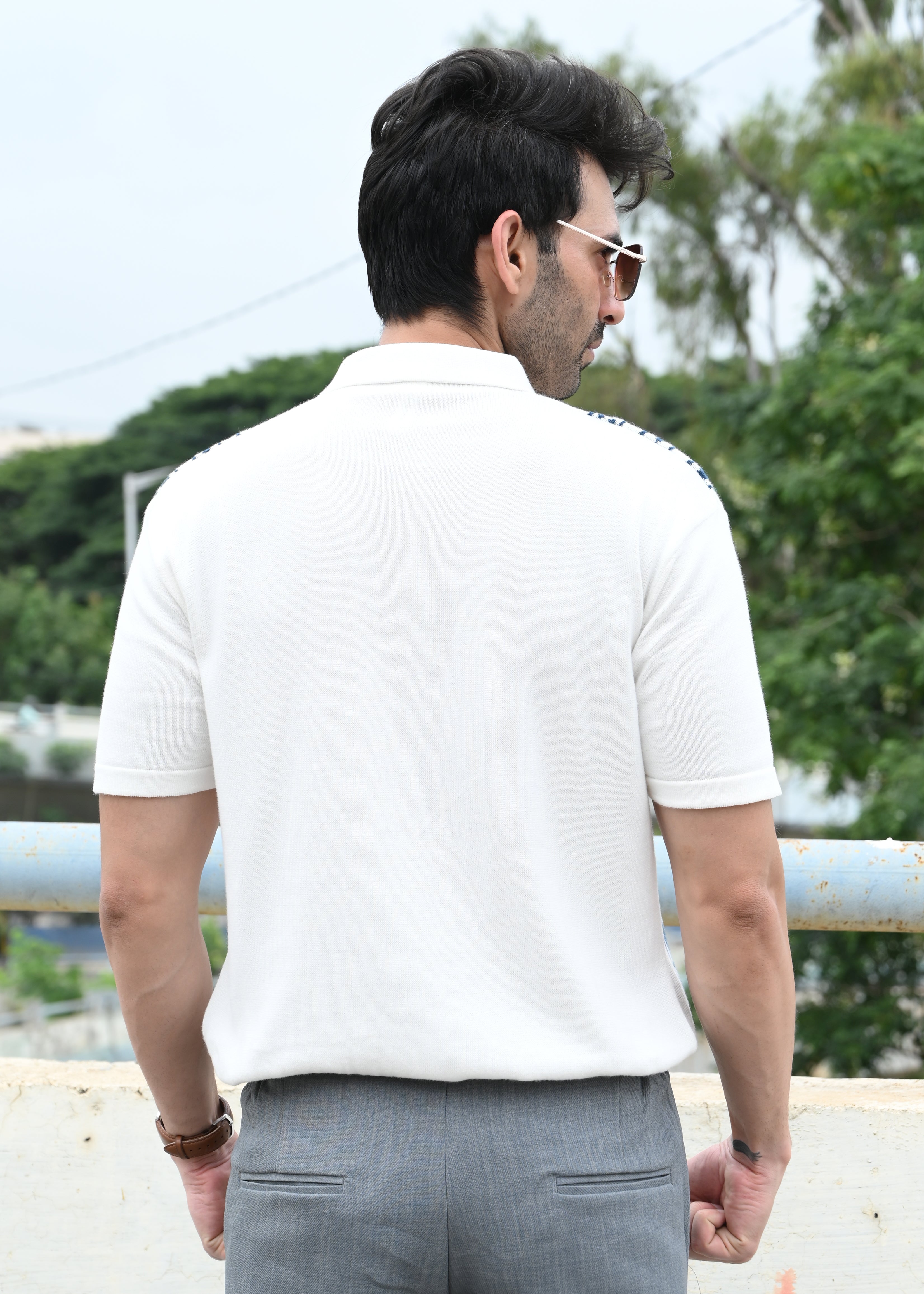 Geometric Stripe T-Shirt - White - Snipes