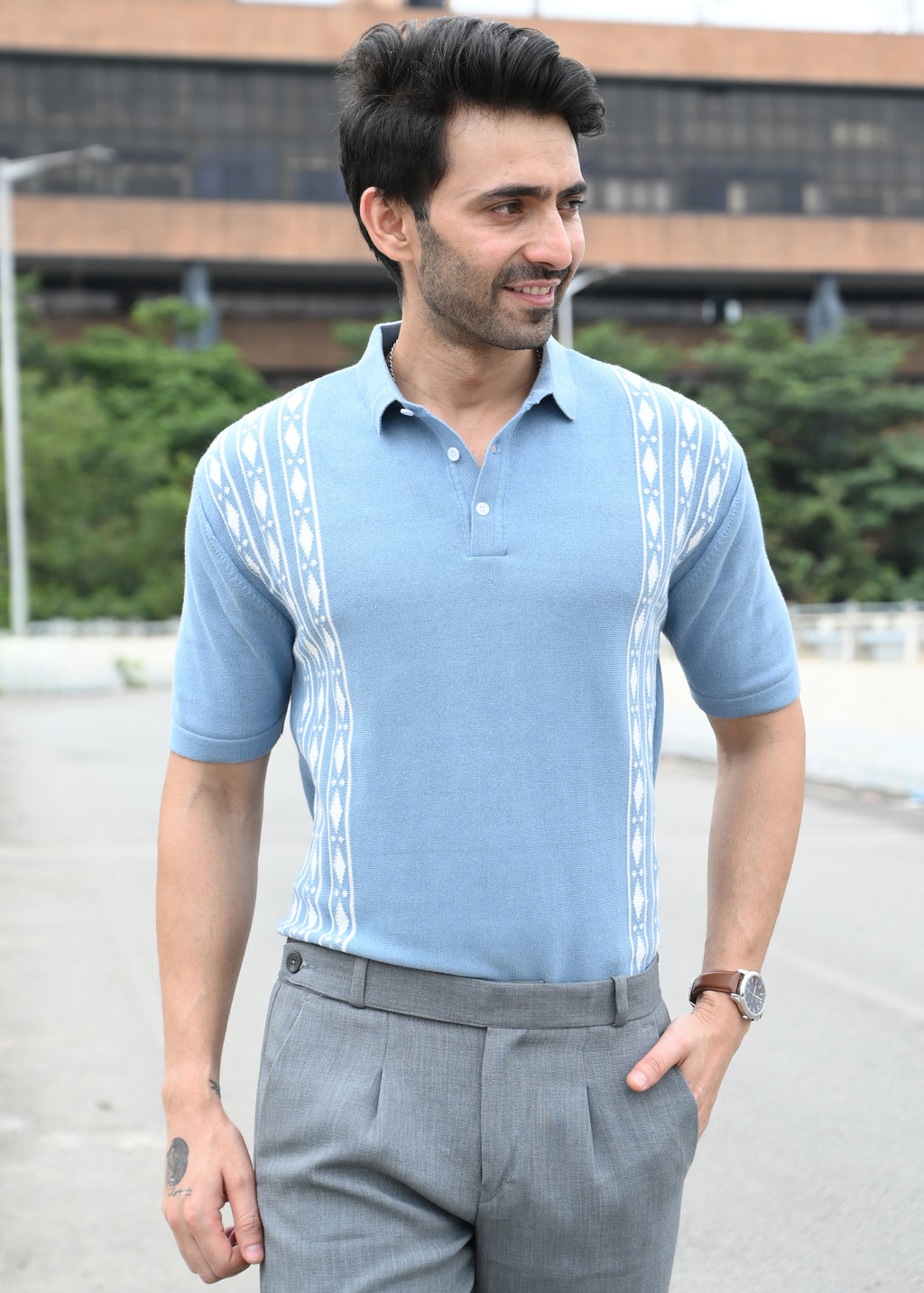 Geometric Stripe T-Shirt - Blue - Snipes