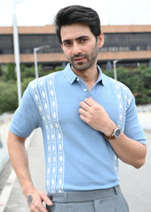 Geometric Stripe T-Shirt - Blue