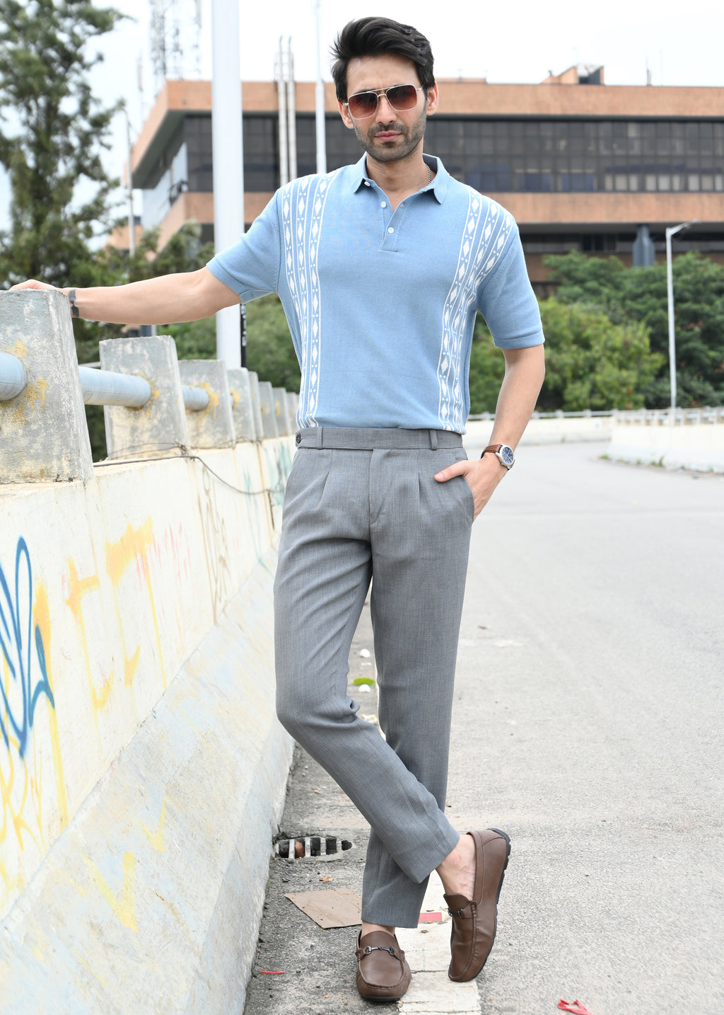 Geometric Stripe T-Shirt - Blue - Snipes