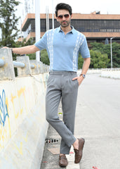 Geometric Stripe T-Shirt - Blue