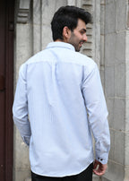 Blue Pinstripe Long Sleeve Shirt - Snipes
