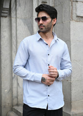 Blue Pinstripe Long Sleeve Shirt