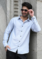 Blue Pinstripe Long Sleeve Shirt - Snipes