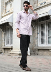 Maroon Pinstripe Long Sleeve Shirt
