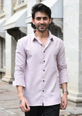 Maroon Pinstripe Long Sleeve Shirt