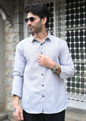 Grey Pinstripe Long Sleeve Shirt