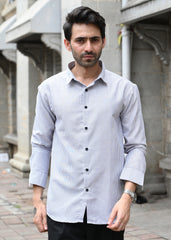 Grey Pinstripe Long Sleeve Shirt