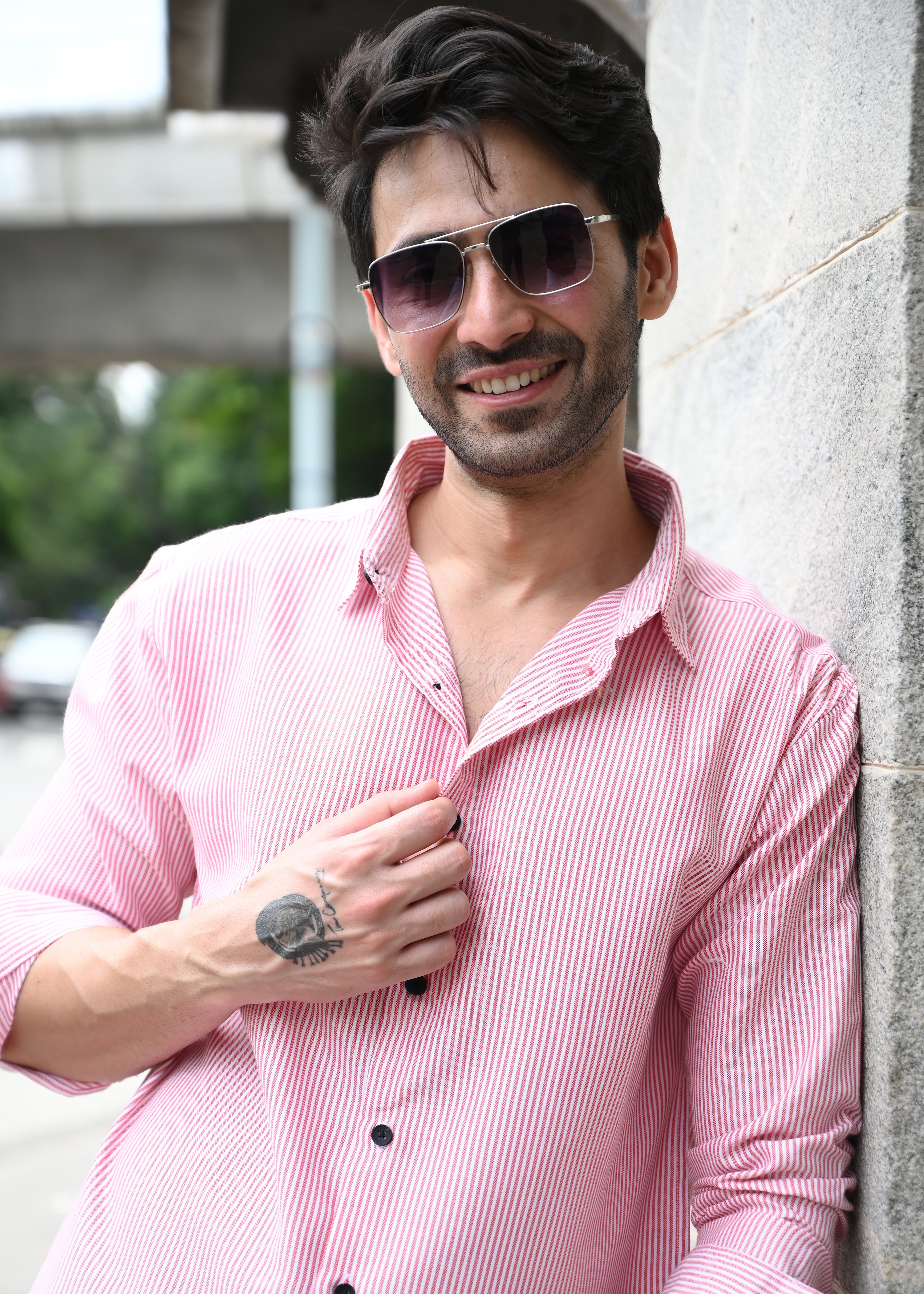 Pink Pinstripe Long Sleeve Shirt - Snipes