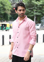 Pink Pinstripe Long Sleeve Shirt - Snipes