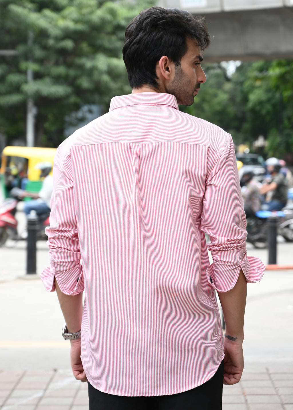 Pink Pinstripe Long Sleeve Shirt - Snipes
