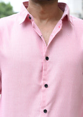Pink Pinstripe Long Sleeve Shirt