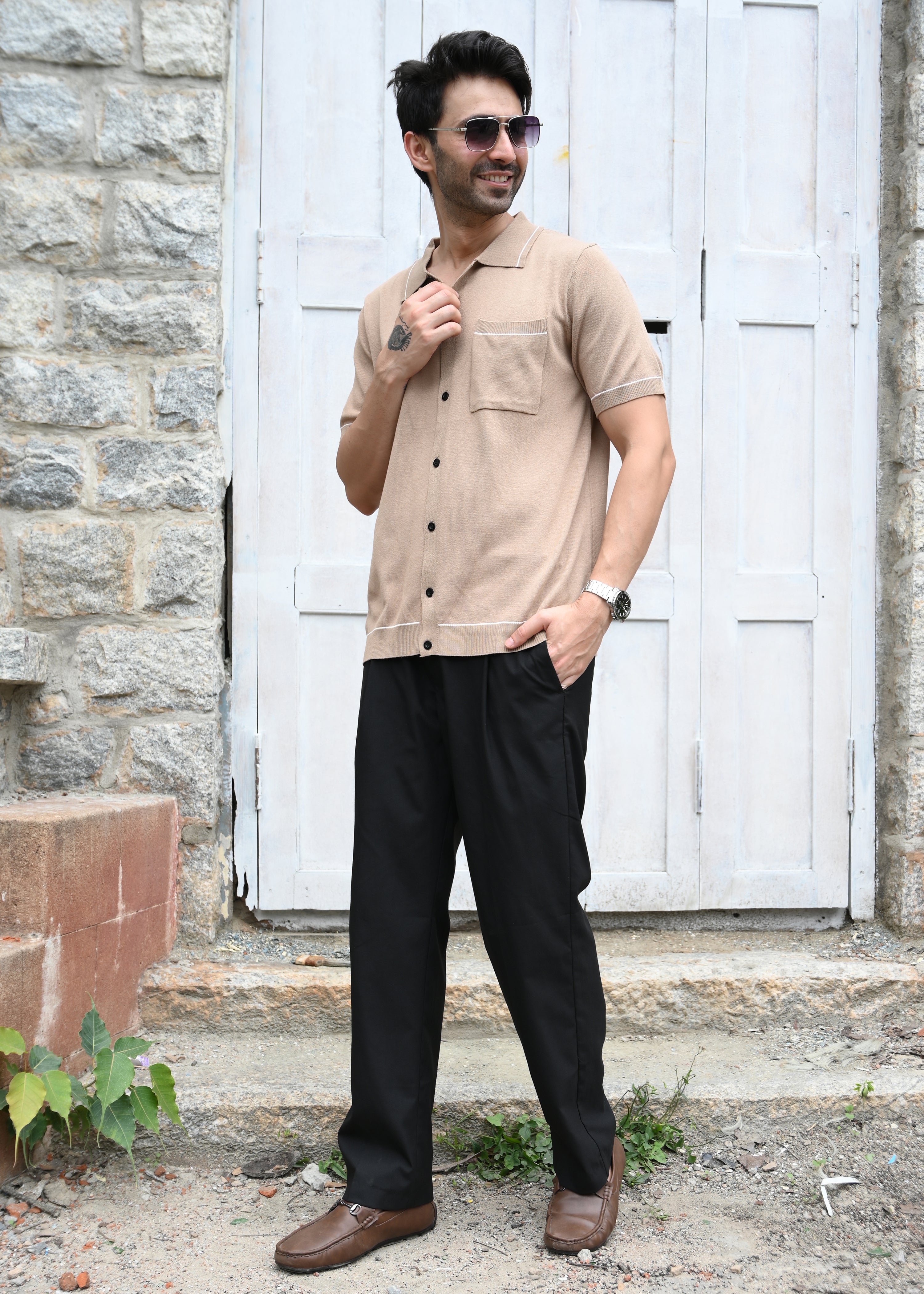 Sandal Contrast Stitch Button-Up Shirt - Snipes Main image