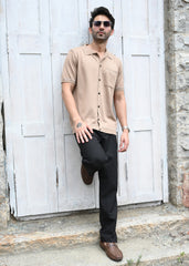 Sandal Contrast Stitch Button-Up Shirt