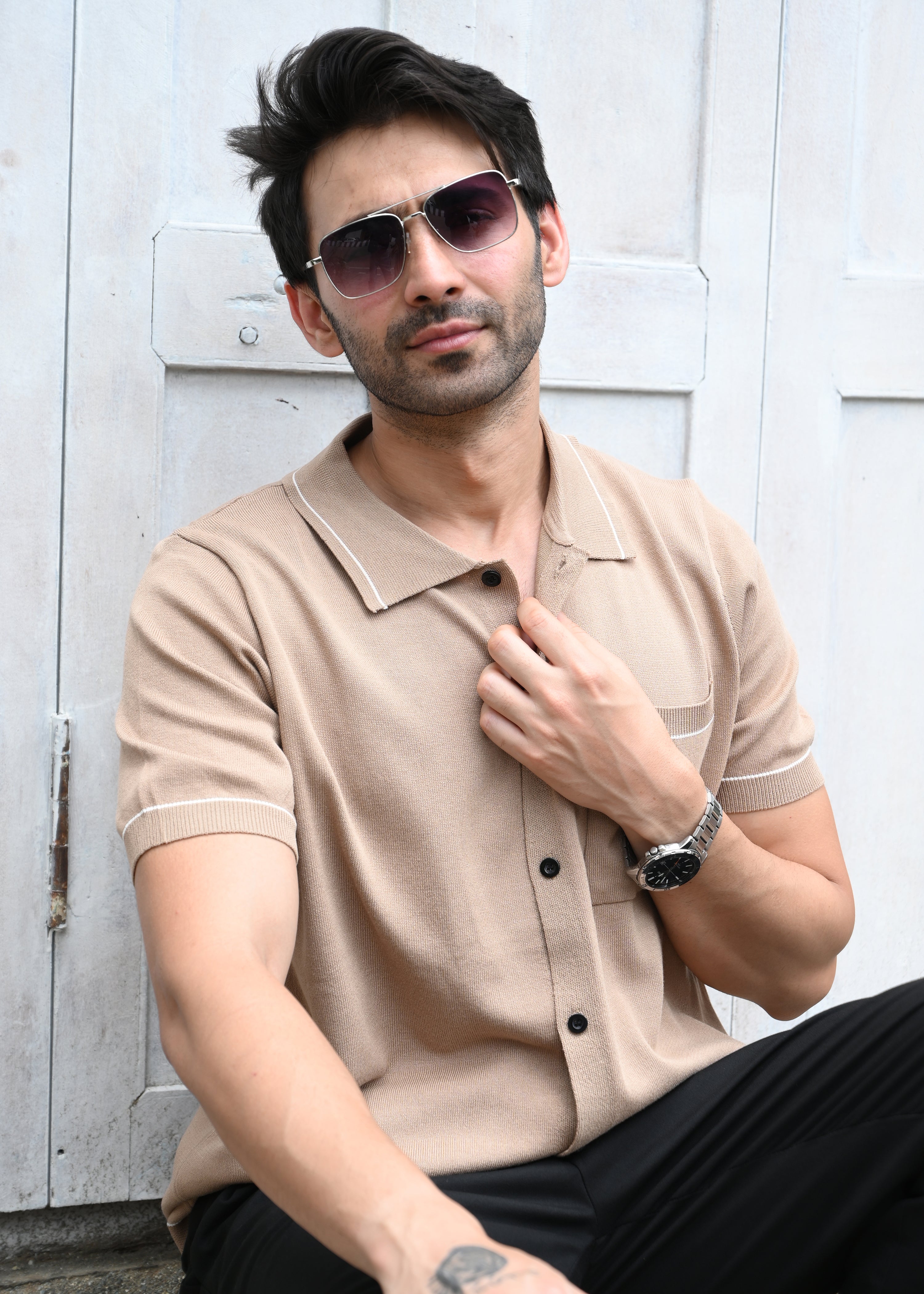 Sandal Contrast Stitch Button-Up Shirt - Snipes