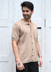 Sandal Contrast Stitch Button-Up Shirt