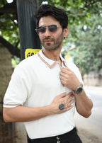 Half Sleeve Polo Zip T-Shirt - White - Snipes