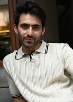 Textured Knit Polo T-Shirt - Beige - Snipes