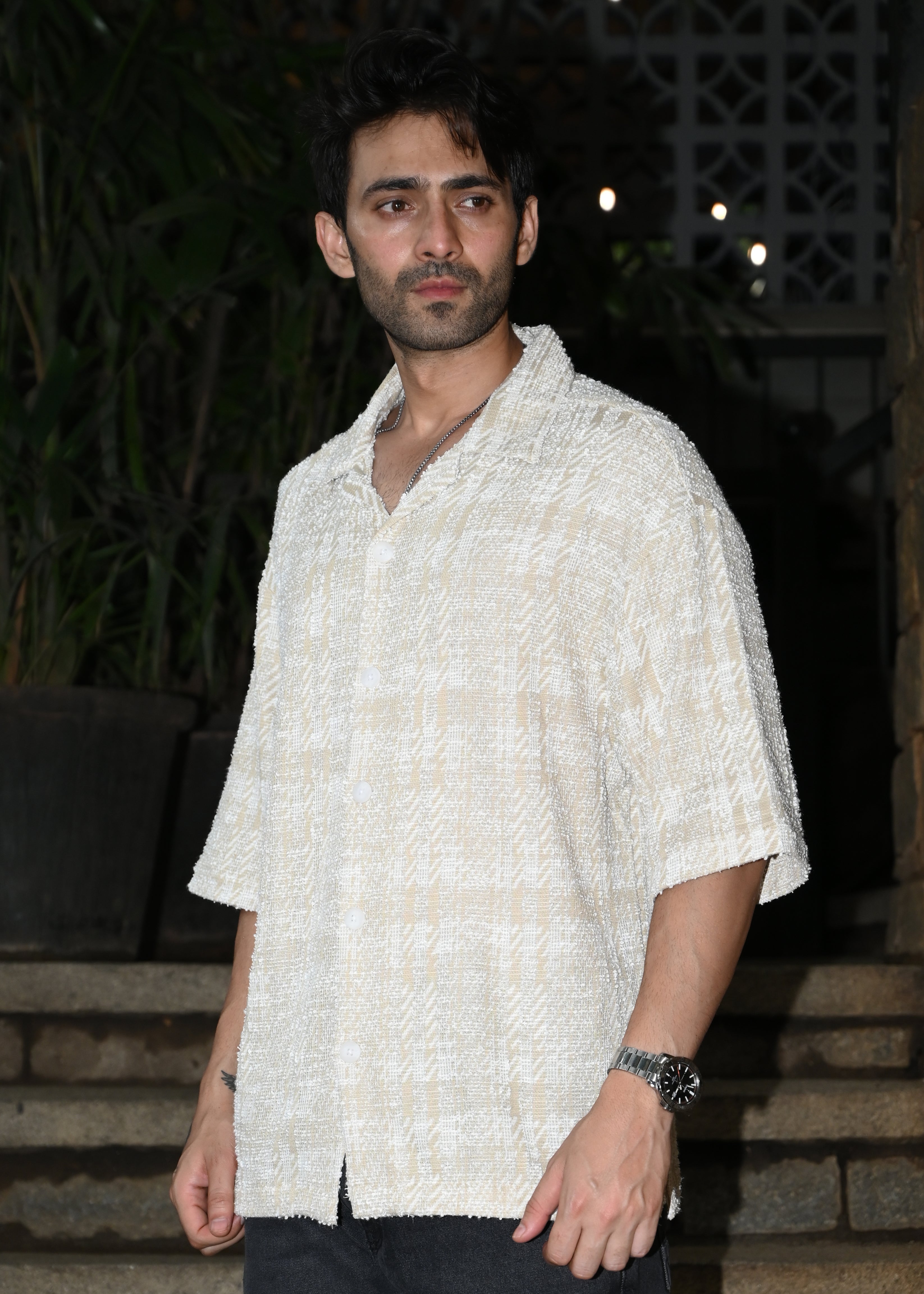 Textured Beige & White Casual Shirt - Snipes