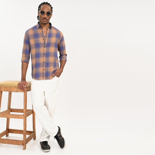 Checkered Flannel Casual Shirt for Men