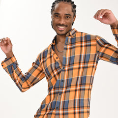 Checkered Flannel Casual Shirt for Men