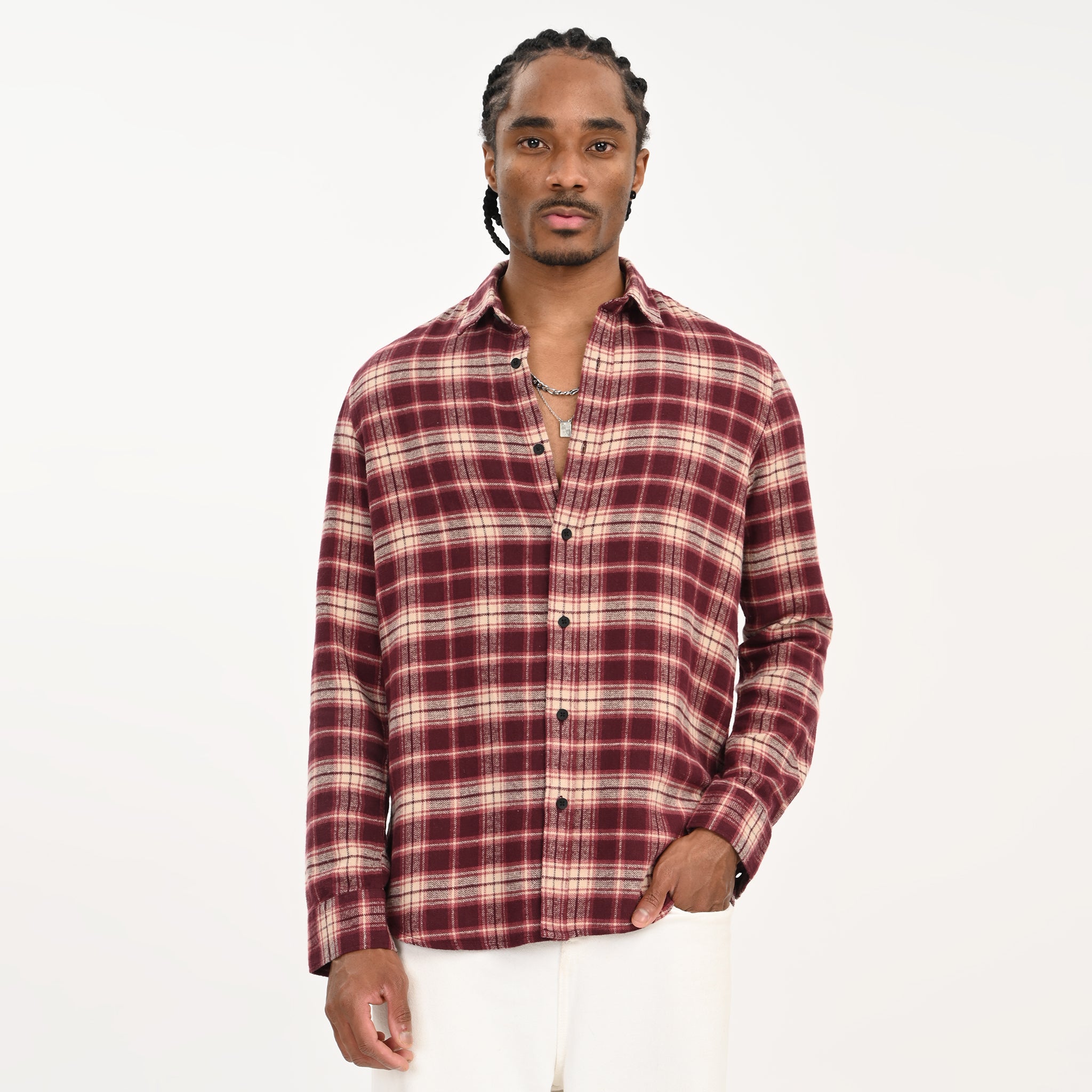 Men’s Checkered Casual Flannel Shirt - Snipes