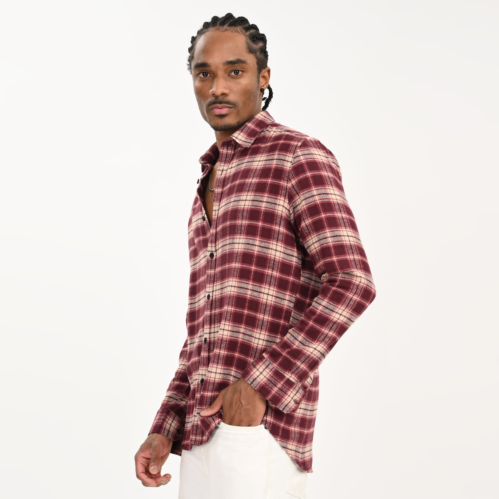 Men’s Checkered Casual Flannel Shirt - Snipes