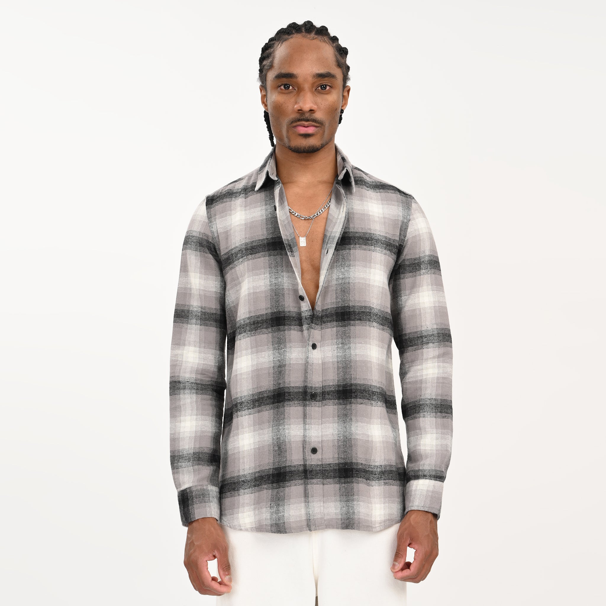 Men’s Checkered Casual Flannel Shirt - Snipes