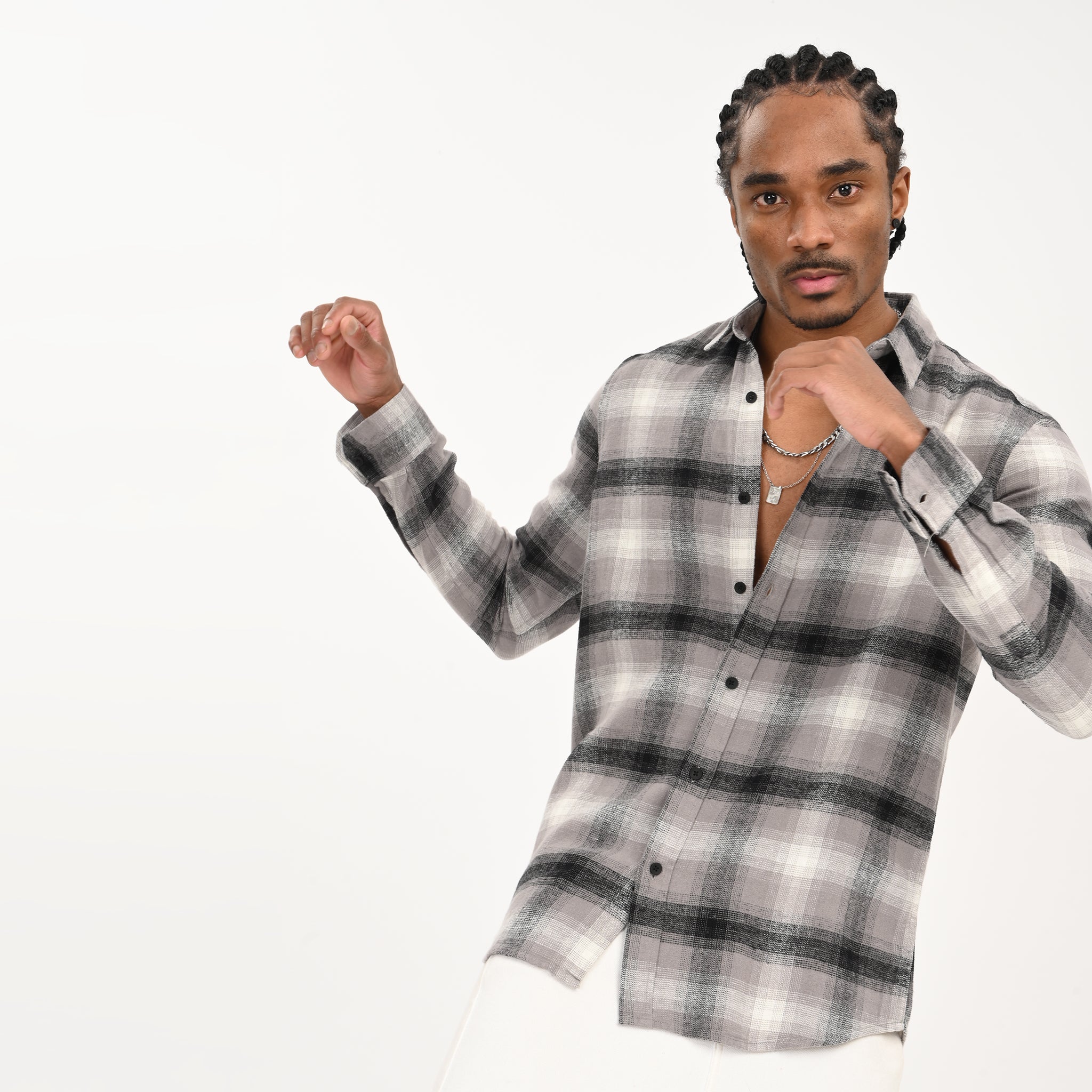 Men’s Checkered Casual Flannel Shirt - Snipes