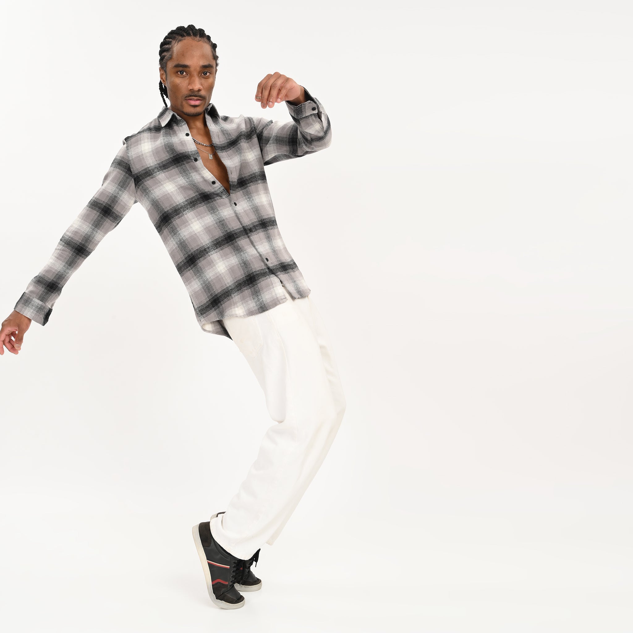 Men’s Checkered Casual Flannel Shirt - Snipes Main image