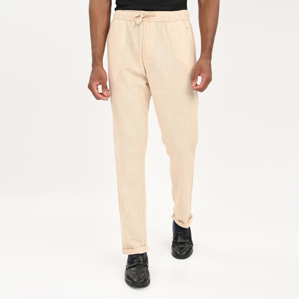 Casual Linen Drawstring Trousers for Men - Snipes