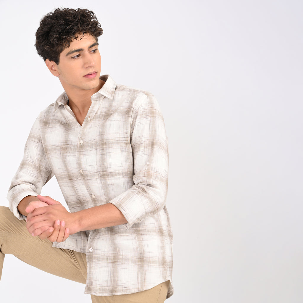 Linen Checkered Shirt - Snipes