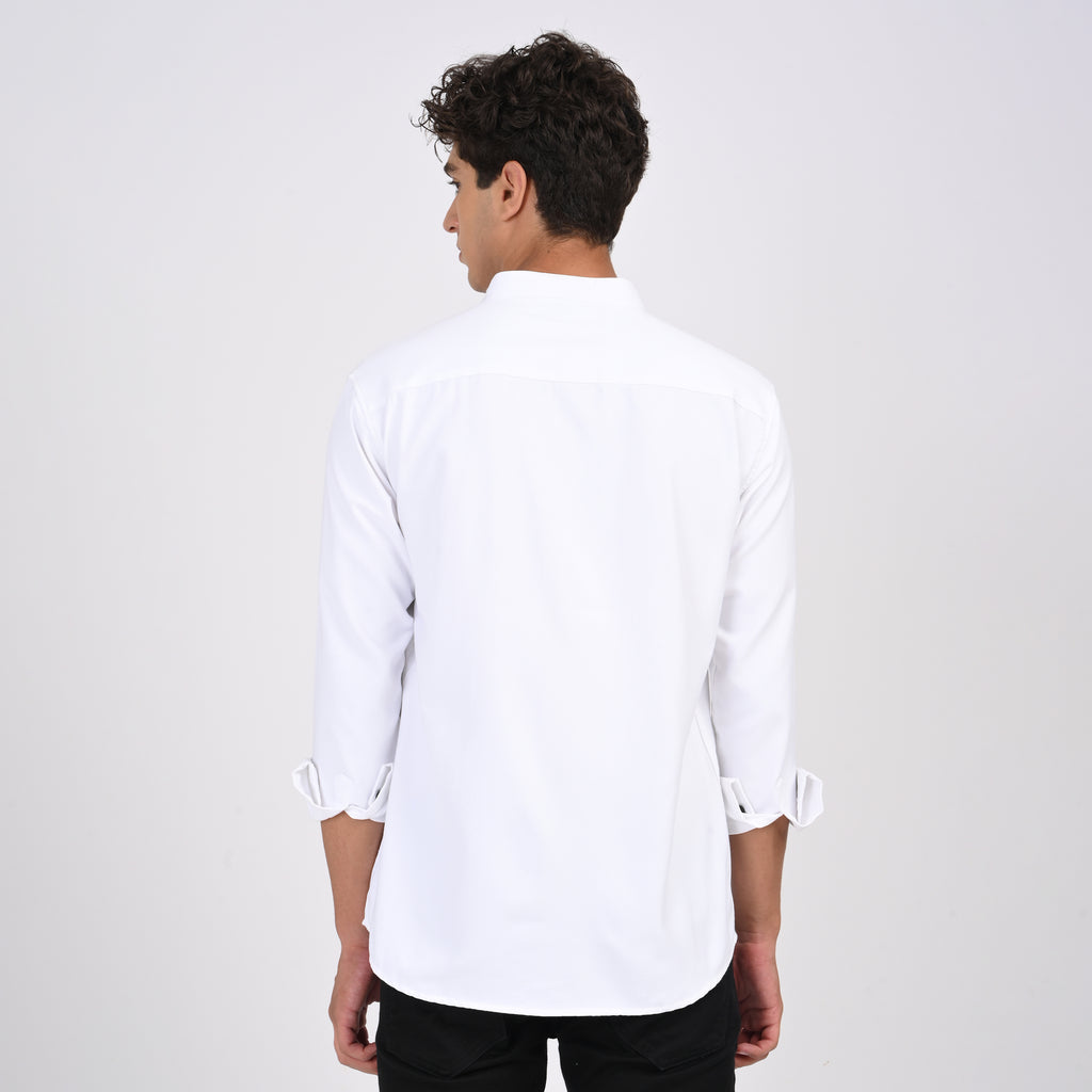Mandarin Collar Plain Shirt - Snipes