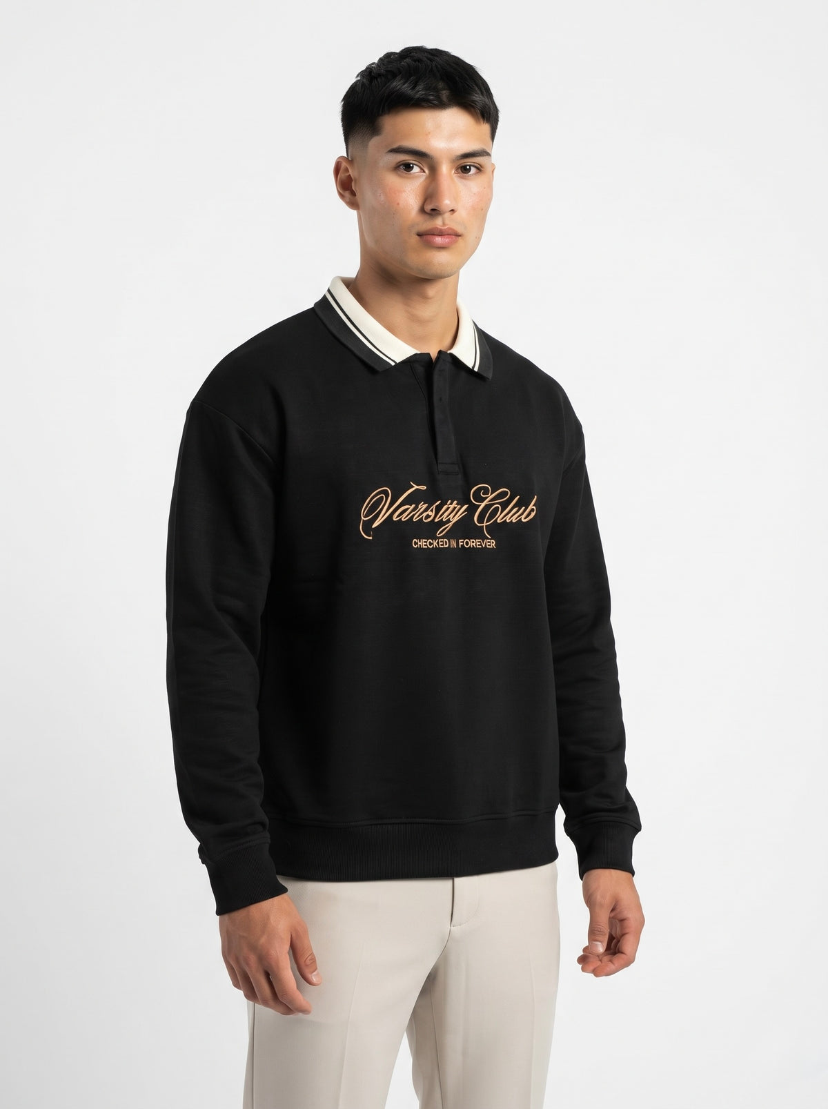 Men’s Varsity Club Full Sleeve Polo Sweatshirt