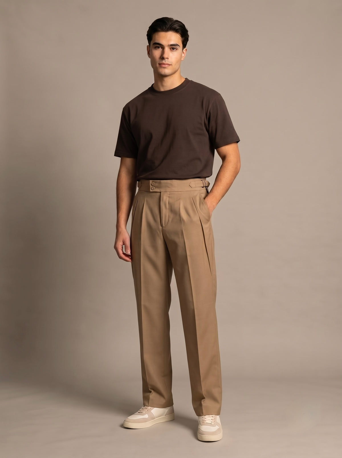 Men’s Single-Pleated Gurkha Trousers
