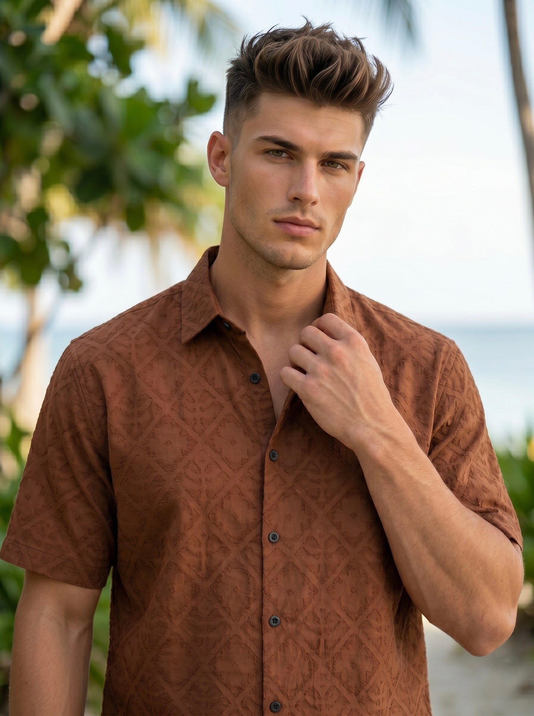 Diamond Textured Jacquard Shirt