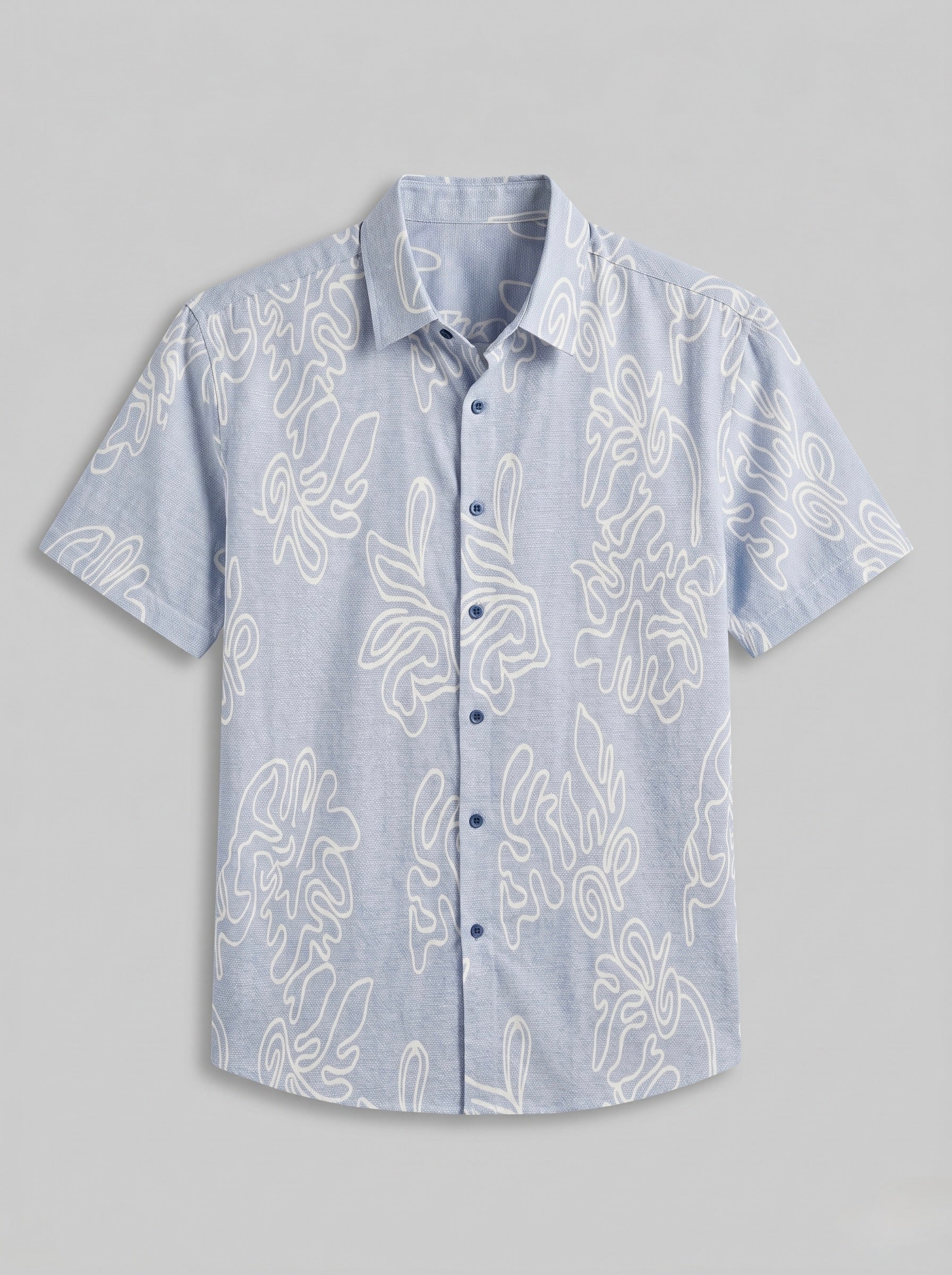 Abstract Leaf Jacquard Shirt