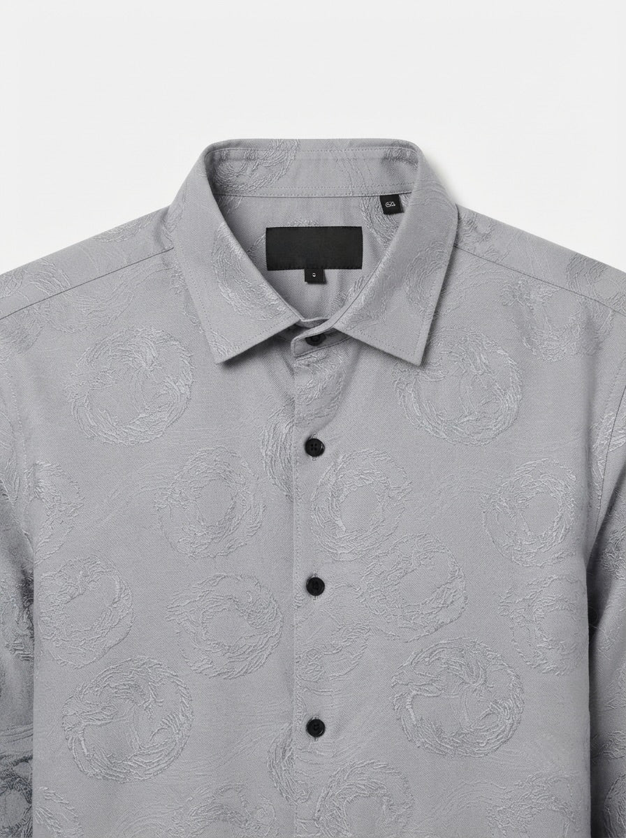 Men’s Swirl Pattern Party Wear Shirt