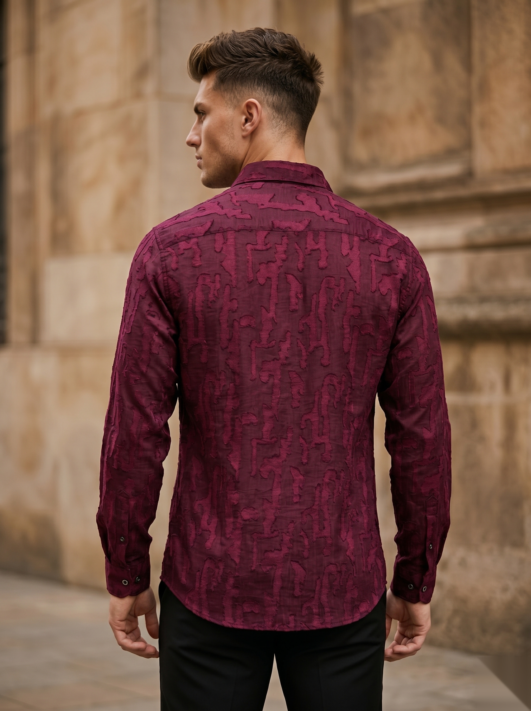 Self-Design Shirts - Maroon