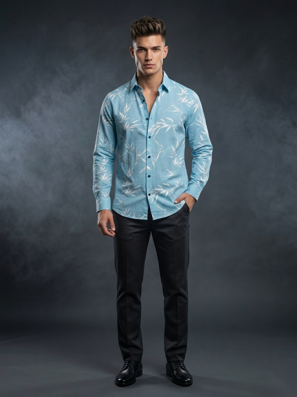 Printed Shirts - Bamboo Blue