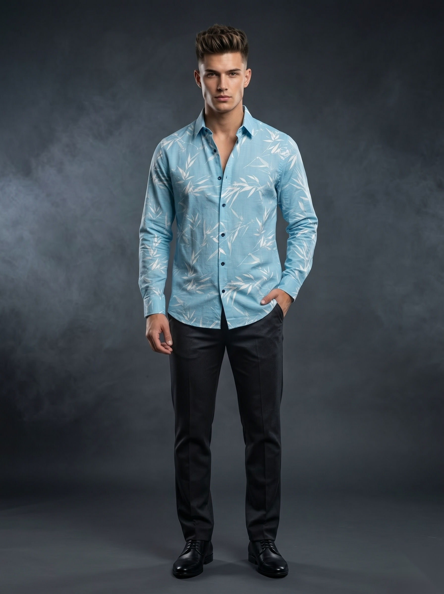 Printed Shirts - Bamboo Blue